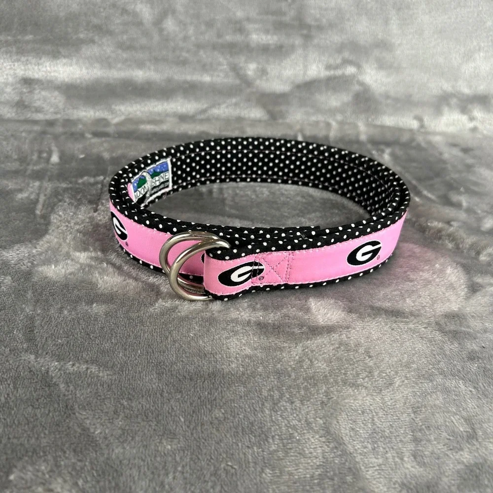 Moonshine USA Georgia Bulldogs Pink Polka Dot D-Ring‎ Belt Womens Large UGA Fan